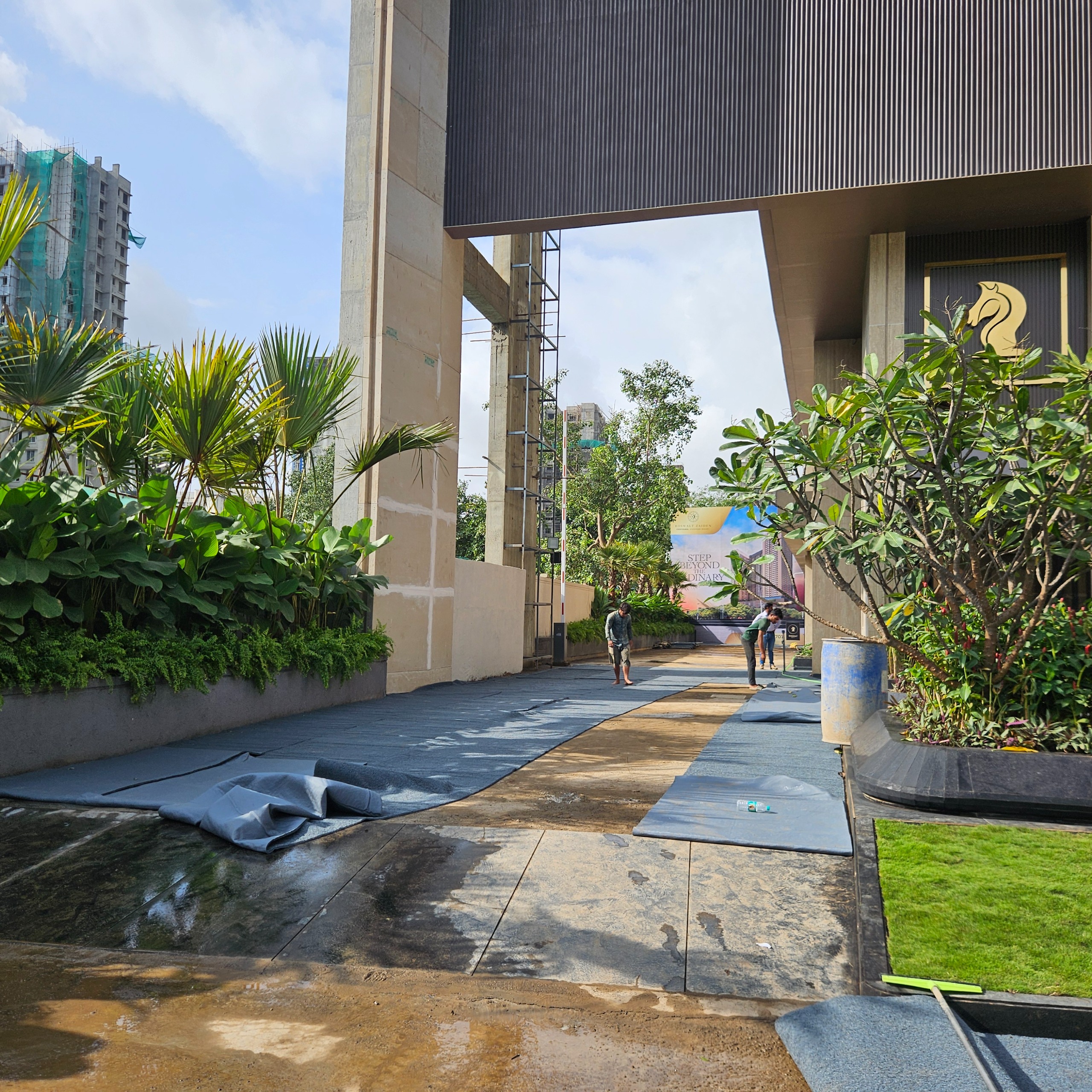 Premium landscape and garden development at Roswalt zaiden residential project